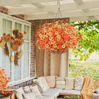 Artificial Flowers Hanging Plants in Basket, Artificial Hanging Flowers for Spring Outdoor Indoor Decor, UV Resistant Hanging Baskets with Fake Flowers for Spring Summer Patio Garden Porch Decor