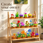 CUBIMANA 18 Unique Flowers Botanical Collection Mini Building Set, Tiny Flowers, Succulents & Plants with 3.6mm Mini Blocks, Desk Decor for Home Office, Relaxing DIY Gift for Women Adults Kids 12+