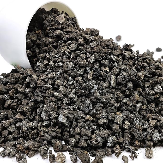 YISZM Black Horticultural Lava Rocks for Plants, 10lb Succulents Cactus Bonsai Soil Lava Rocks for Aquarium Outdoor Decorative Stones for Craft Projects, Vase Fillers