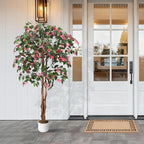 5.3FT Artificial Bougainvillea Tree, Faux Silk Bougainvillea Plant in Pot, Indoor Outdoor Decor, Potted Faux Flower Tree for Home Office Garden Living Room