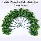 Artificial Fake Outdoor Plants for Spring Summer Decoration, 12 Bundles Fake Plastic Roses UV Resistant Look Real Faux Plants for Planter Outside Front Door Porch Patio Balcony Garden Indoor Yard Urn