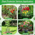 6 Pack Plant Protector from Animals,16" x 12" Wire Garden Plant Protectors,18pcs Pre-Bent Metal Mesh Plant Protectors with Zip Tie and Stake, Garden Plant Cage for Flower Vegetable to Keep Animals Out