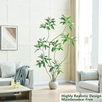 Artificial Mahonia Fortunei Tree - 6FT Artificial Plants Indoor, Fake Floor Plant with White Planter, Tall Sumac Faux Plants for Decor Indoor Home Sala Office Hotel Patio Studio（Pink