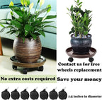 12 Packs Plant Caddy with Wheels 11.8" Plastic Rolling Plant Dolly Coasters Heavy-duty Wheeled Planter Mover Rollers Indoor Outdoor Wheeled Flower Pot Base Suacers with Casters, Brown