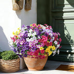 Artificial Flowers for Outdoors Decoration, 20 Bundles Faux Morning Glory with Eucalyptus Look Real UV Resistant Fake Plants Silk Flowers for Outside Yard Gardens Porch Patio Planter Home Urn, Mix