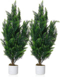 Garvee 2 Pack 3FT Artificial Cedar Trees 3FT, Evergreen Faux Plants for Indoor Outdoor Office Decor