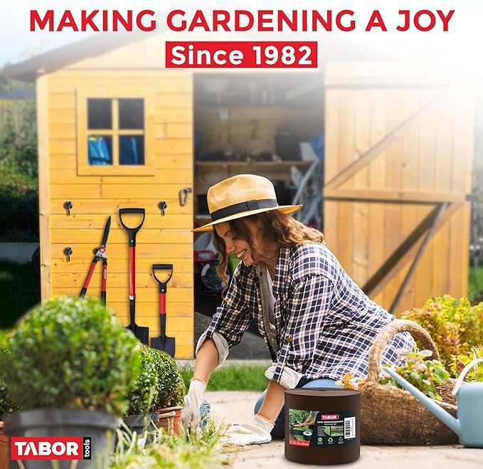 TABOR TOOLS 60 Ft Terrace Board, 5 Inch High, 0.04" Inch Thin, Landscape Edging Coil, Grass Barrier, Bender Board, Garden Liner, ES25. (Brown)