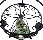 CASIMR 2 Tier Plant Stand, 26.8 inch Tall Metal Potted Holder Rack,Indoor Outdoor Multiple Flower Pot Shelf Rustproof Iron Garden Container for Garden Patio Living Room Corner Balcony, Black