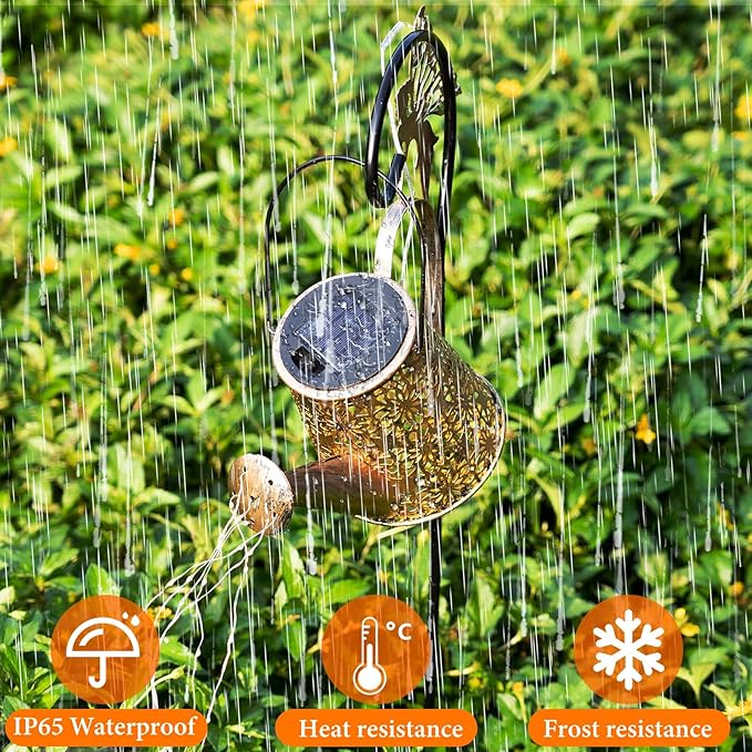 SRNPMIU Solar Watering_Can Light, Solar Outdoor Decorative,Garden Decor Lights for Yard, IP65 Waterproof Hanging Lantern Landscape Lights, Garden Gifts for Mom, Grandma Women Birthday