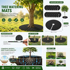 12 Pack 28 Inch Tree Mulch Rings, Non-Woven Weed Barrier Protector Circles, Round Plant Root Mat for Moisture Retention & Easy Installation