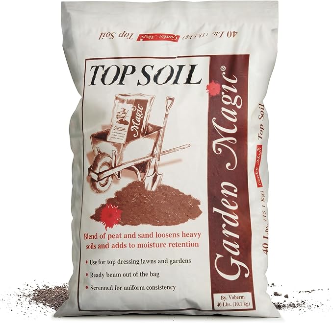Michigan Peat 10 Pack Garden Magic Indoor and Outdoor Organic Planting Potting Topsoil Mix Blend with Moisture Retention, 40-Pound Bag