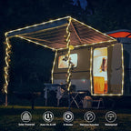 Solar Rope Lights, 66ft 200LED Solar String Lights, 8 Modes Waterproof Solar Powered Outdoor Light, Flexible Clear Tube Light for Garden, Backyard, Patio, Deck, Porch, Pool, Tree Decor - Warm White