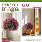 Lunmon 2 Pack 24" Artificial Topiary Ball Plants Trees with Flowers, Outdoor Fake Topiary Plants with Ground Spike, UV Resistant Faux Bushes for Indoor Outdoor Front Door Decor(Rose Pink,Lavender)