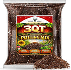 Potting Mix Soil 3 QT for Indoor Plants & Outdoor Gardening – Seed Starter Soil, All Purpose Planting Mix – Moisture Retaining, Fast Draining Soil for Seeds, Herbs, Flowers & Vegetables