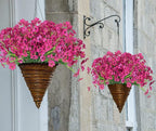 Ouddy Decor 12 Bundles Artificial Flowers for Decorations Fake Silk Plants for Outdoor Indoor UV Resistant Faux Plastic Greenery Stems for Window Garden Porch Home Spring Summer Decoration, Rose Red