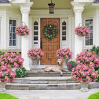 Artificial Geranium Flowers for Outdoor Decoration, 6 Bundles UV Resistant Silk Geranium Fake Plants Faux Flowers for Front Porch Garden Patio Window Box Outside Indoor Decor (Pink)