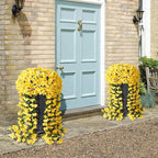 ATTGREAT Artificial Bougainvillea for Outdoors Faux Plants UV Resistant Flowers Fake Plastic Plants Realistic Silk Flowers for Porch Planter Garden Outside Hanging Decoration, 2Pcs (Yellow)