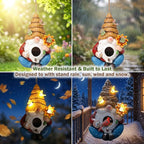 Bird House for Outside, Birdhouses for Outdoors, Decorative Bird Houses, Hanging Funny Bee Solar Gnome Birdhouse for Outside Cardinal Bluebird Wild Birds