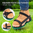 Ohuhu Lawn Aerator Shoes with Hook & Loop Straps, All New Unique Design Free-Installation Heavy Duty Spiked Aerating Sandals, One-Size-Fits-All for Yard Patio Lawn Garden