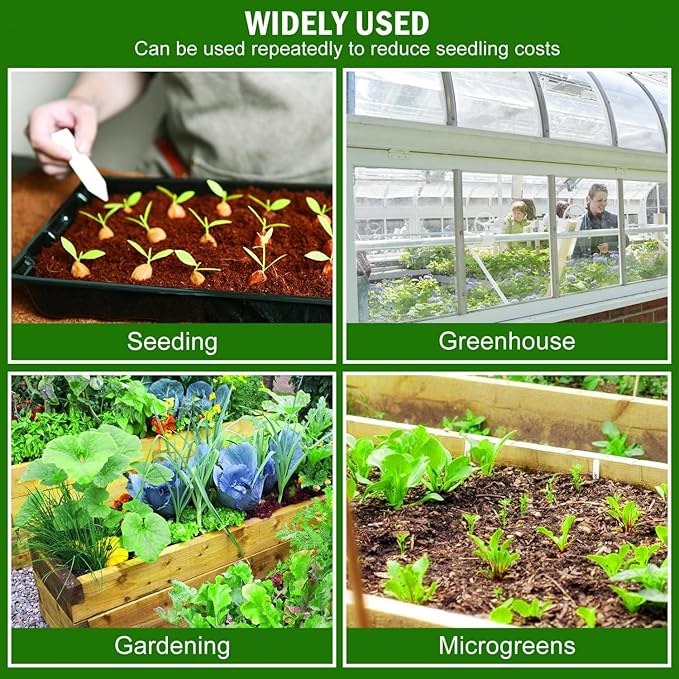 YoleShy 5 Packs Seed Starter Tray with Dome Reusable Plastic Plant Growing Trays with Humidity Domes Thickened Sturdy for Seed Starting Germination Growing Seedling Propagation,14.5"x9"