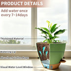 MNKXL 12"/10"/9"/8" Self Watering Pots with Visual Water Window,Extra Large Self Watering Plant Pots with Drainage Holes & Saucers,Green Planters for Indoor Plants,4-Pack