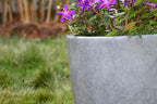 Kante 14 Inch Dia Round Concrete Planter, Indoor Outdoor Large Plant Pot with Drainage Hole and Rubber Plug for Home Patio Garden, Natural Concrete