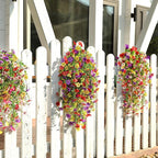 Artificial Flowers for Outdoors Spring Decor, 6 Bundles UV Resistant Realistic Faux Silk Hanging Flowers, Fake Plants for Planter Indoor Outside Garden Porch Patio Balcony Yard Farmhouse（Mix）