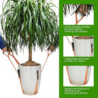 Potted Plant Mover，Plant Lifting Straps for Garden Flower Pots, Planters，Rocks, Trees，Easily Lift and Move Heavy Items Up to 250 Pounds, Large Size,Orange，Patent Pending
