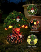 Hogni Solar Outdoor Garden Gnome Statue, Funny Lawn Gnome Statue Decorations, Waterproof Solar Powered Yard Art for Patio, Balcony, Lawn, Cute House Warming & Birthday Gifts for Mom, Grandma, Women
