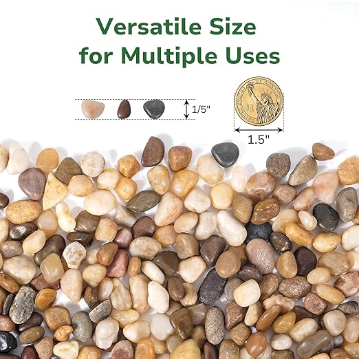 GreatBuddy 5-lb Decorative Rocks for Plants, 1/5" Pea Gravel for Fish Tanks, Aquariums, Terrarium, Drainage Pebbles for Potted Plants, Succulents, Garden Landscaping, Crafts, Indoor&Outdoor