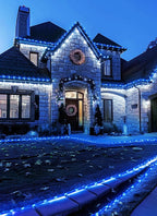 Brightown Solar String Lights Outdoor, 39FT 100 LED Rope Lights Solar Powered with 8 Lighting Modes, Waterproof Solar Patio Lights, Solar String Lights for Outside Tree Yard Halloween Decoration, Blue