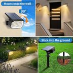 Tadyreal Solar Spot Lights Outdoor 2 Pack, [46 LED/3 Modes] Solar Landscape Spotlights Waterproof, 2-in-1 Auto On/Off Solar Powered Lights for Outside Yard Garden Wall Pathway(Warm White)