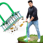 GrdnCare Aerator Lawn Tool with 15 Iron Spikes, 6-Spring Self-Cleaning Heavy-Duty Lawn Aerator Tool -Automatic Reset & Dirt/Leaf Clean System for Soil Loosening & Dethatching in Yard, Patio & Garden