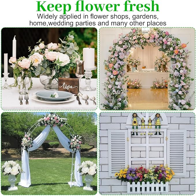 150 Pcs Floral Water Tubes with Rubber Caps Floral Picks Green 6 Inch Extendable Vials Fresh Stem Cut Flower Water Tubes Leak-Proof and Portable Arrangements Supplies for Flower Stem Florist Supply