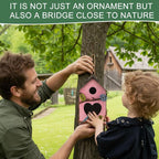 DoubleFill 2 Pcs Birdhouses for Outdoor Hanging Yard Outside Wooden Birdhouse Hand Painted Bird Box for Bird Lovers Bluebird Tree Garden Decor Decorative Birdhouse(Pink,Yellow,Iron Roof)