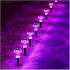 Priddop Solar Lights Outdoor Pathway Waterproof 8 Pack Purple LED Acrylic Mushroom Decorative Garden Lights for Yard Landscape Patio Outside Decorations