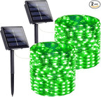 Extra-Long 144FT Solar String Lights for Outside, 2 Pack 400LED Solar St. Patrick's Day Lights Waterproof, Copper Wire 8 Modes Twinkle Fairy Lights Outdoor for Tree Garden Party Xmas Decor (Green)