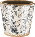 Beeveer Farmhouse Ceramic Planter 5.5 Inch Large Plants Pot Crack Beige Gray Flowers Plant Pots with Drainage Hole Indoor Plants Kitchen Rustic Antique Decor Gift