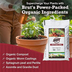 Brut Organic Potting Soil 1 CU FT – Premium Plant Soil with Organic Worm Castings, Trace Minerals & Perlite – Chemical-Free, Filler-Free – Ideal Potting Mix for Indoor & Outdoor Plants – Pack of 1