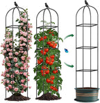 Square Tomato Cages for Garden, 6.2 FT Cucumber Trellis for Flowers, Grape, Pea, Rose, Bean, Rustproof Plastic Coated Metal Plant Support for Potted Plants Indoor Outdoor- 1PC Obelisk Trellis