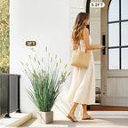 Lifelike Faux Plastic plantas Synthetic Pampas Grass Indoor Outdoor Realistic Floor Plants pet Friendly Artificial Grass for Home Office Wedding Patio Front Fake Grass Decor Housewarming Gift