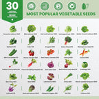30 Heirloom Seeds Variety Pack - 18500+ Seeds for Planting Vegetables, Home Garden Seeds for Hydroponic, Indoor and Outdoor, Easter Unique Gift for Mother, Women, Mom, Friend, Her