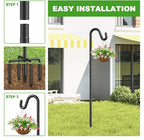76" Shepherds Hooks for Outdoor, Adjustable Bird Feeder Pole with 5 Prong Base, Heavy Duty Bird Feeder Pole for Hanging Bird Feeders, Plant, Wind Chimes, and Garden Decorations