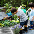 JERIA 2 Pcs 8×4×1ft Oval Raised Garden Bed,Galvanized Raised Garden Bed Kit Outdoor Metal Gardening Planter Box for Vegetable, Fruits, Flower，Herbs