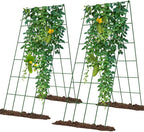 Cucumber Trellis 2 Pack, Foldable A-Frame Garden Trellis for Raised Bed Garden Grow Support with Plant Support Clips, Twist Ties, Plastic Ties, for Cucumber,Tomato, Climbing Plants and Flowers
