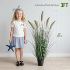 Artificial Cattail Reed Grass Plants Indoor,Faux Cattail Grass Plant Artificial Plant Grass Outdoor,Fake Grass Tall Green Onions Fake Plant, Living Room Kitchen Office Decor 36“ 1 PCS