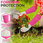 HANDLANDY Rose Pruning Gardening Gloves for Men & Women, Thornproof Long Gauntlet Gloves, Pigskin Leather - Breathable & Durability (Large)