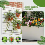 Casaphoria Metal Raised Garden Bed with Trellis, 59"x30"x12" Planter Box for Climbing Plants, Vegetables & Vines, Features Drainage Holes and Privacy Screen (Black-Louvered)
