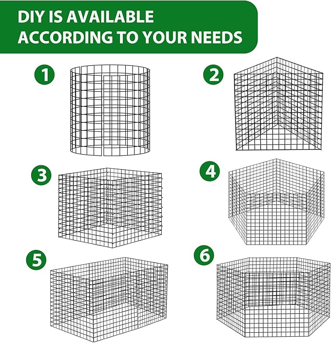 30 Pcs 11.8 in x12 in Wire Plant Protector Cages - Chicken Wire Cloche Animal Barrier, Metal Mesh Plant Cage with Stakes and Ties for Raised Bed Vegetables, Flowers, Shrubs & Plants