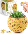 PieceRelax 3D Puzzle Planter 80 Pieces - Flower Pot - Elegant Green, for Mom, Home Decor Flower Pots for Indoor Cactus, Succulents Pots [K1105]